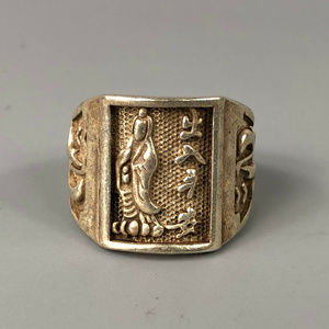 Ring ~ .925  ~  Antique ~ Fu Peace ~  Buddha ~ For Him